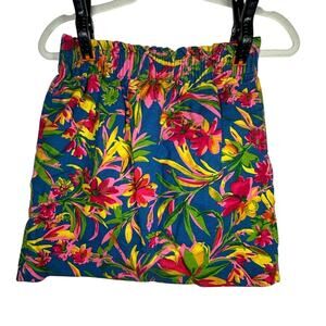 J. Crew Linen Tropical Floral Tiered Mini Skirt Women's US 2 Vacation Office EUC